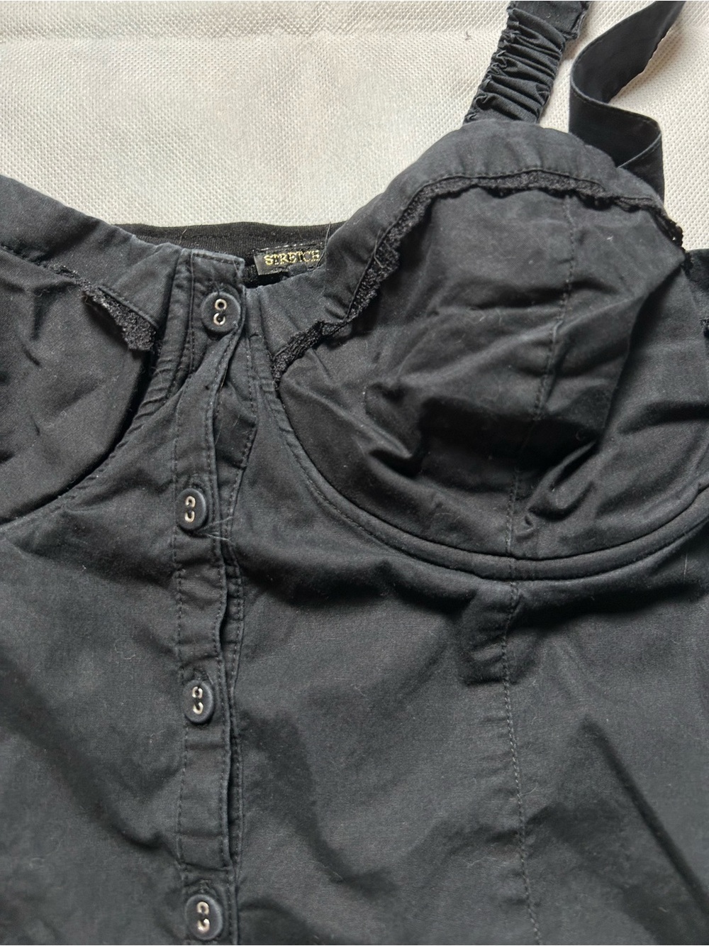 Guess black corset style button front top size large - Picture 2 of 6